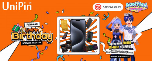 UniPin 13irthday bareng Megaxus, Top up MI-Cash Auto Dapat Set Exclusive 30 Hari